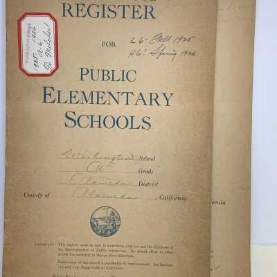 Attendance register for Washington Elementary School, 1925-1926