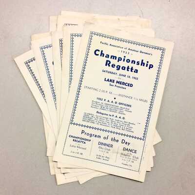 Program Championship Regatta Pacific Association of Amateur Oarsmen, 1932