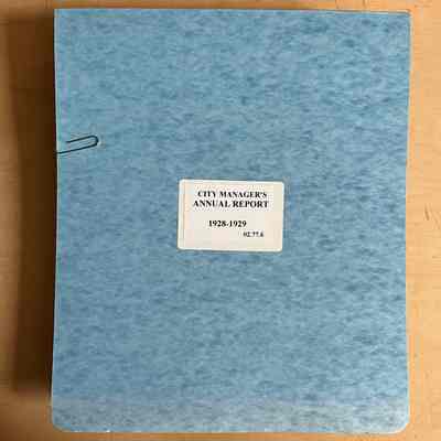 City Manager's Report, 1928-1929