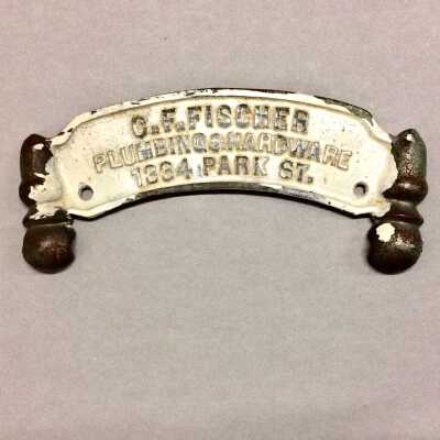 Toilet paper holder advertising C. F. Fischer, c. 1900