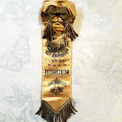 Admission Day Native Sons of the Golden West Member Ribbon of Henry H. Meyers, 1890