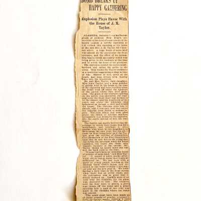 Article about a bomb exploding at 925 Chestnut Street, 1902 or 1903
