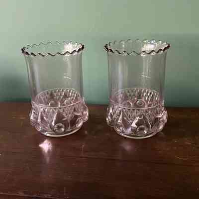 Pair of pressed glass celery vases from the Blake-Dyer residence, c. 1890s