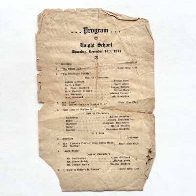 Musical Program Haight School, 1911
