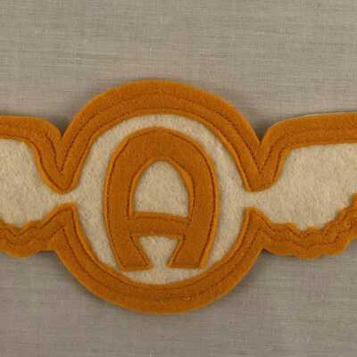 Alameda High School Sweater Path with Appliqued A and wings, c. 1950s