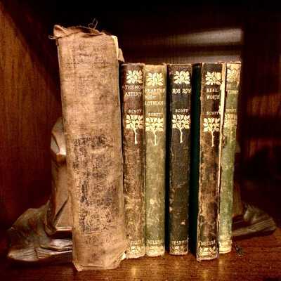 Partial set of Sir Walter Scott books of Ida Clinton, c. early 1900s