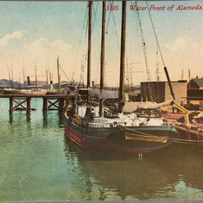 Postcard Waterfront Alameda, 1920