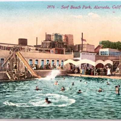 Photo lithographic postcard of Surf Beach Park, c. 1910-1912