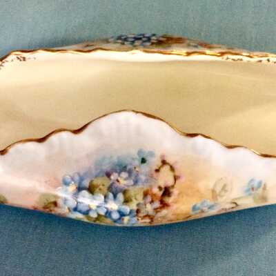 Porcelain spoon holder hand painted by Anna J. Spreckels, c. 1910
