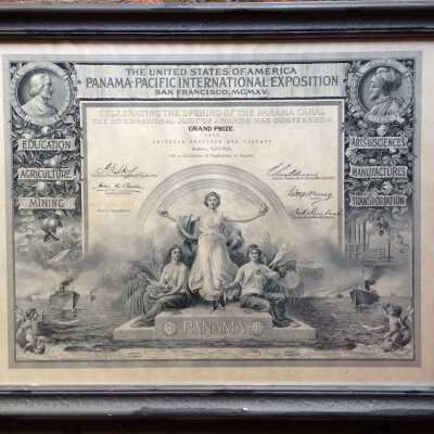 Panama-Pacific Exposition Grand Prize for Vegetables Bruzzone Brothers & Co., 1915