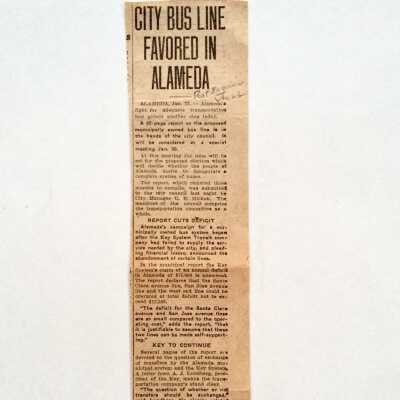 Clipping about establishment of a mini bus line, 1930