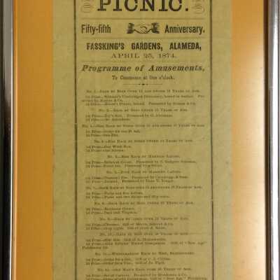Flyer for Odd-Fellows' picnic at Fasskings' Gardens, 1874