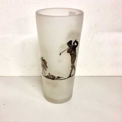 Trophy glass with silver design of a golfer, of Earl Frey, 1920s-1930s