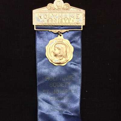 Ribbon Pendant from the Holy Name Society, St. Joseph's, before 1998