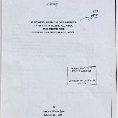 Report about a 1901 outbreak of Gastro-Enteritis, 1944