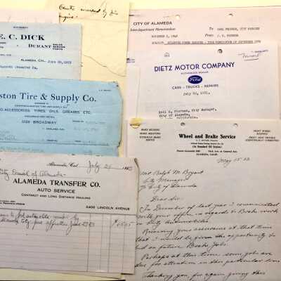 Folder with City correspondence relating to automobiles, 1920-1948