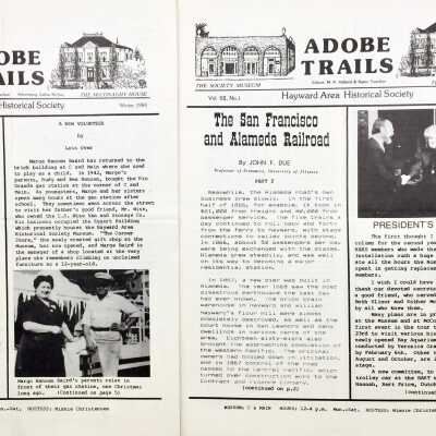 'Adobe Trails' bulletin with article relating to A. A. Cohen, 1984-1985
