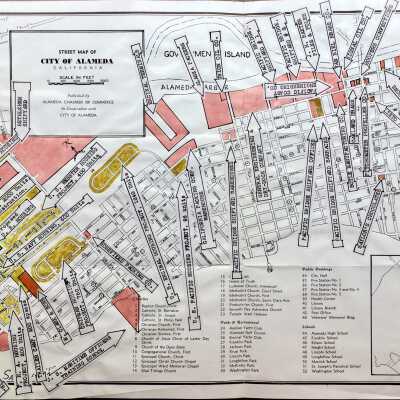 Modified Chamber of Commerce Map and brochure, c. 1945