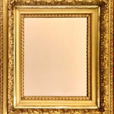 Shadow box-style gold leaf frame of the Gutleben family, c. 1890s