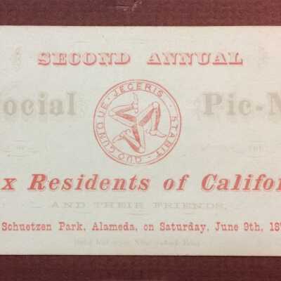 Invitation to second Annual social picnic of Manx Club, 1877