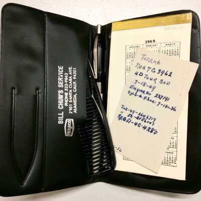 Pocket Notepad and pen advertising Bill Chun's Service, 1979-1970