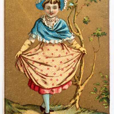 Happy New Year's card depicting child, c. 1880s