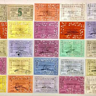 H.D. Clark commute tickets for Train and Ferry, 1890 to 1940