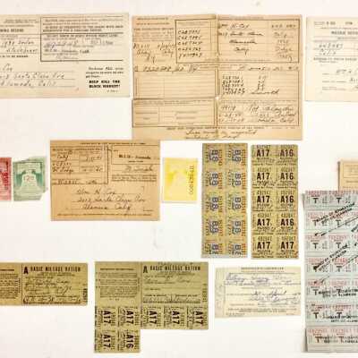 Mileage Rationing records, stamps, and forms of William H. Cox, 1941-1944