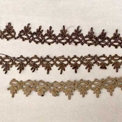 Steel cut beaded dress trim of Bertha Meyers, c. 1890s or early 1900s