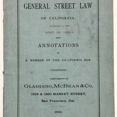 'The General Street Law of California', 1891
