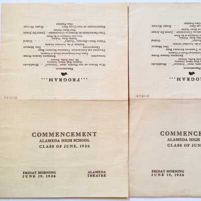 Programs Alameda High School Commencement, 1936