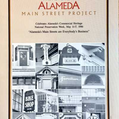 Poster of the Alameda Main Street Project, 1986