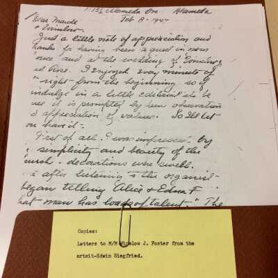 Letters by Edwin Siegfried, 1947, 1948