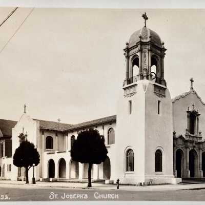 Postcard exterior St. Joseph's Church, c. 1920