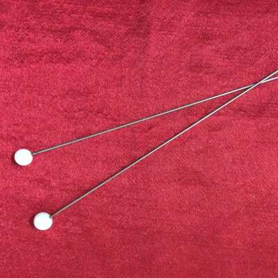 Hat pins with white bead tops, early 1900s