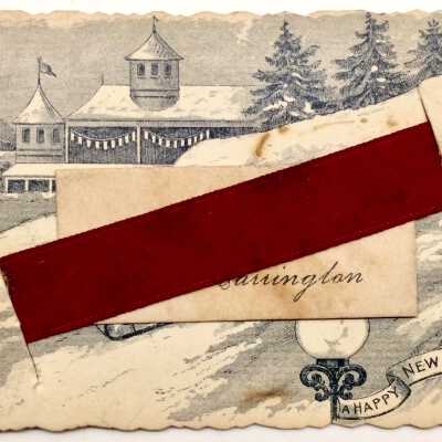Happy New Year calling card of Ernest T. Fenn, c. 1890s
