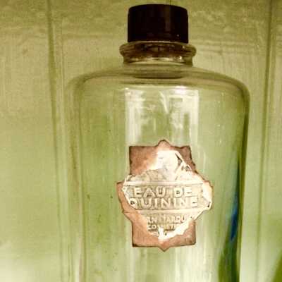 Glass bottle of Eau de Quinine