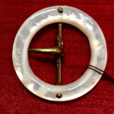 Circular mother-of-pearl buckle, early 1900s