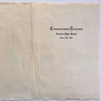 Program Commencement Exercises, Alameda High School, 1920