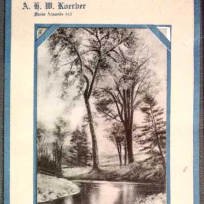 Koerber Coal Yard Advertising Calendar, 1916