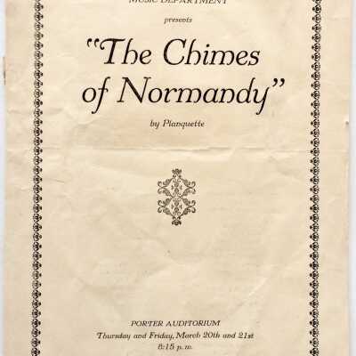 Program High School music performance 'Chimes of Normandy', c. 1920s