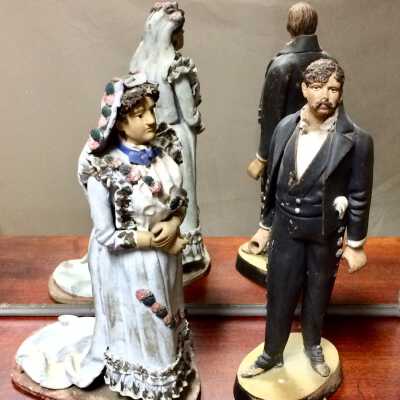 Terracotta figurines of a bride and groom, c. 1890s