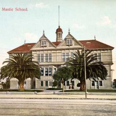 Postcard main facade Mastick School, c. early 1900s