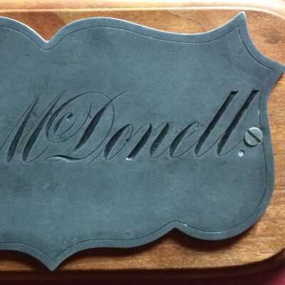 Front Door plate Bay Farm Island McDonell family home, c. 1851-1875