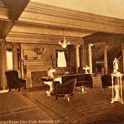 Postcard of reception room, Elks Club, c. 1910