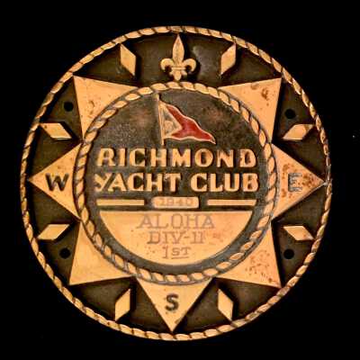 Sailing trophy from the Richmond Yacht Club, 1940