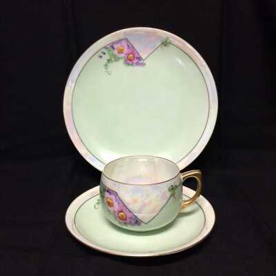 Luncheon set with apple blossoms, Jorgensen, c. 1930