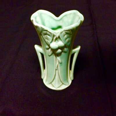 Glazed pottery vase with design of fruit, c. 1930s-1940s