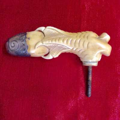 Hand carved can or umbrella handle of John Peter Petry, late 19th century
