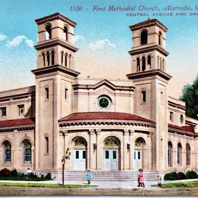 Photo postcard exterior First Methodist Church, c. 1912